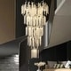 preview thumbnail 26 of 35, KAYLA 28-Lights Crystal Staircase Chandelier, Indoor Pendant Light, 118'' Modern High Ceiling Light, Height Adjustable