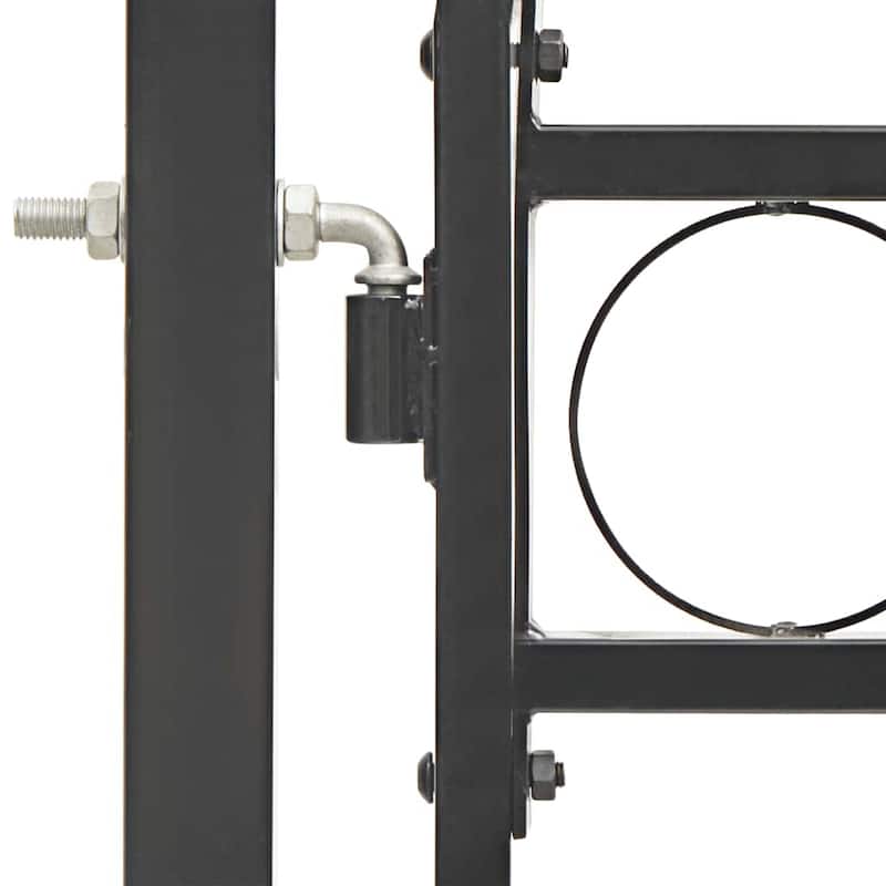 vidaXL Fence Gate with Arched Top Steel 39.4" x 49.2"/59.1"/68.9"/78.7" Black