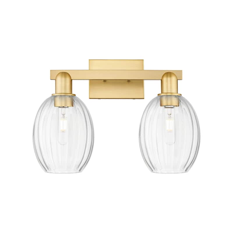 Innovations Lighting 716-2W-13-16 Preston Vanity Preston 2 Light 16" - Satin Gold / Clear