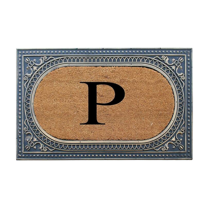 A1HC First Impression Carson Rubber and Coir 24" X 39", Heavy Duty, Easy to Clean Outdoor Monogrammed Doormat