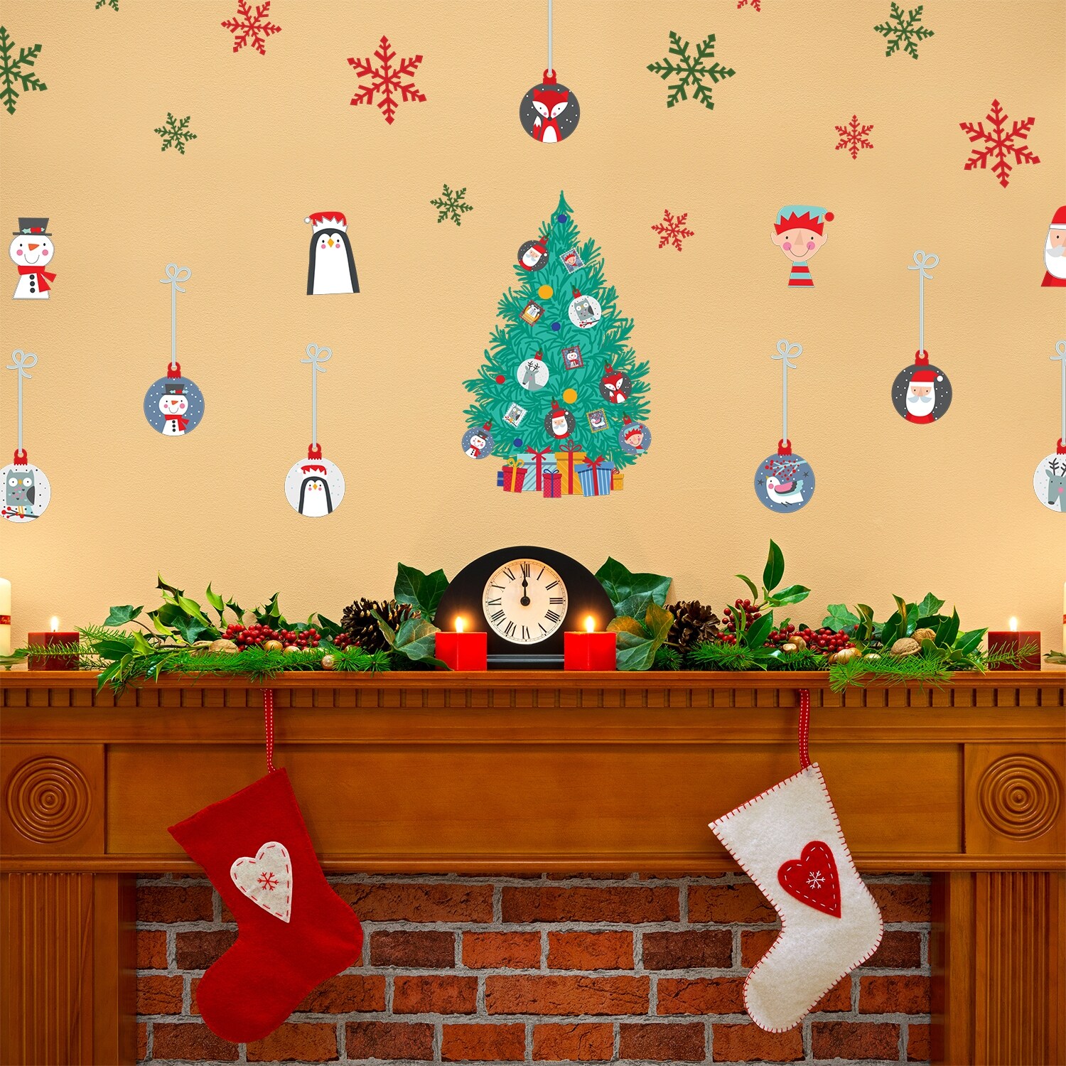 Shop Walplus Funny Bubbles Christmas Tree Window Wall Stickers Home Decor Overstock 31950825