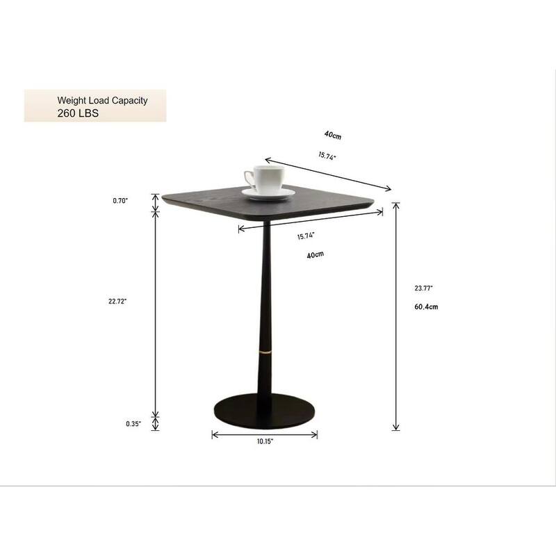 Modern Minimalist Coffee Table Square Coffee Table with Waterproof Tabletop and Decorative Ring, for Living Room
