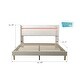 preview thumbnail 2 of 3, Linen Upholstered Bed Frame with Quiet Slats and Wingback Design