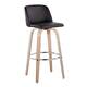 Option Black Faux Leather/Chrome Round Footrest