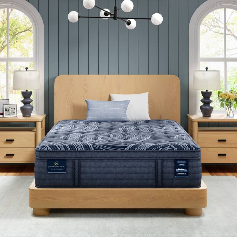 Serta Perfect Sleeper Pro Valais 15" Latex Hybrid Plush Pillow Top Mattress - Dark Blue