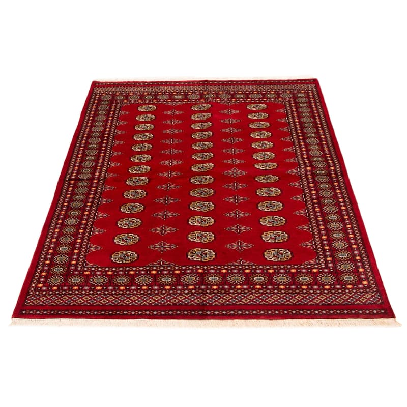 ECARPETGALLERY Hand-knotted Peshawar Bokhara Red Wool Rug - 5'7 x 7'7