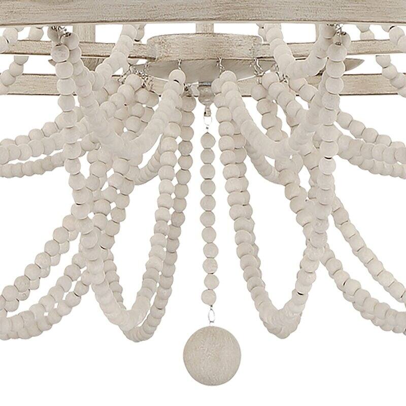 Fidenza 12-light Empire Farmhouse Solid Wood Beaded Chandelier with UL Certified - 37 inches
