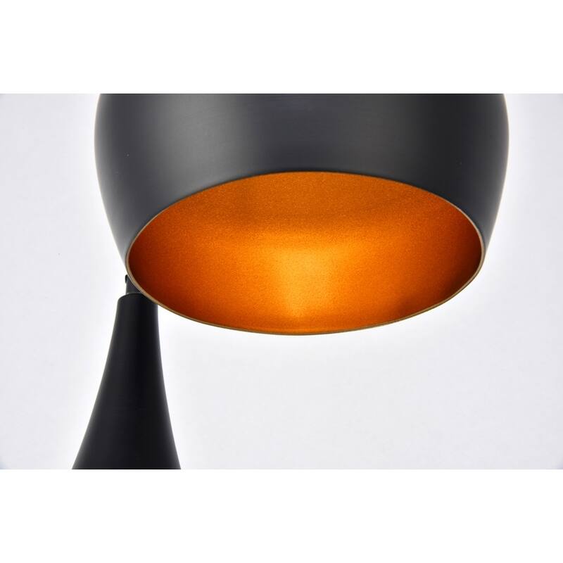 Living District Nora Collection Black 3-Light Pendant