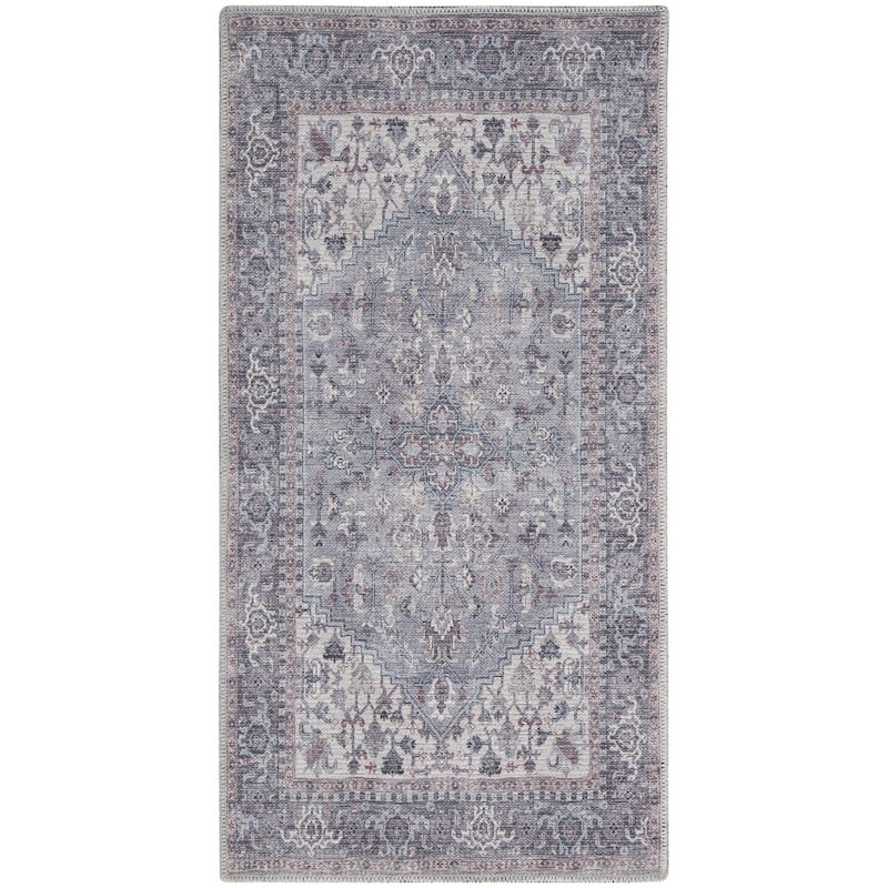 Cifid Power Loomed Distressed Floral Traditional Area Rug By HomeRoots - 60' X '36' X '0.28