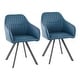 preview thumbnail 24 of 27, Carbon Loft Aduba Contemporary Pleated Chair in Faux Leather (Set of 2) Teal