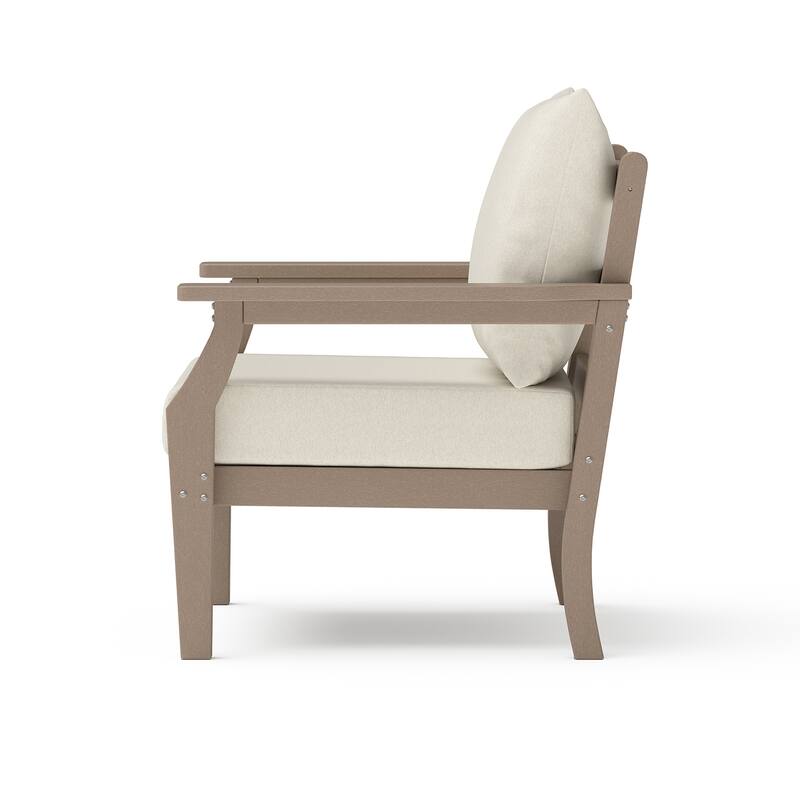 Kamas Outdoor Patio Club Chair - Tan Frame