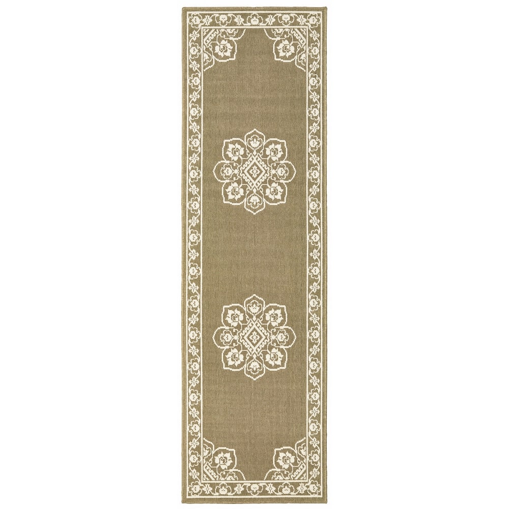 Style Haven Marianna Bordered Medallion Loop Pile Indoor Outdoor Area Rug