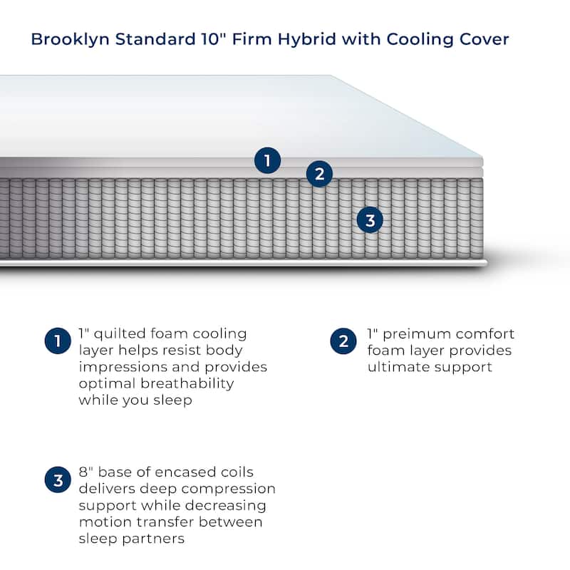 Brooklyn Standard Hybrid, with Cooling Cover, 10" Firm