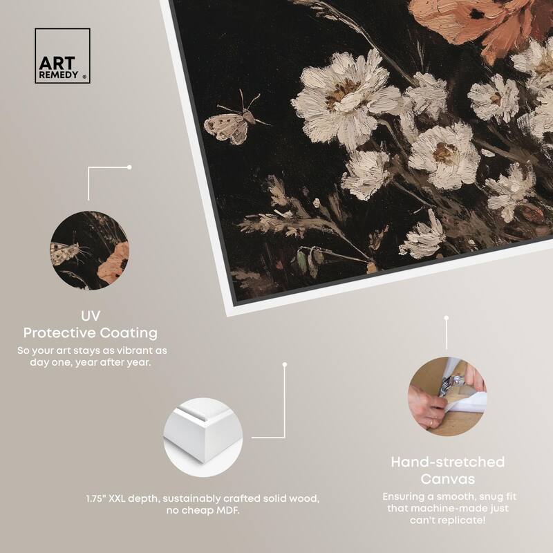 Poppy and Moth II Canvas by Art Remedy