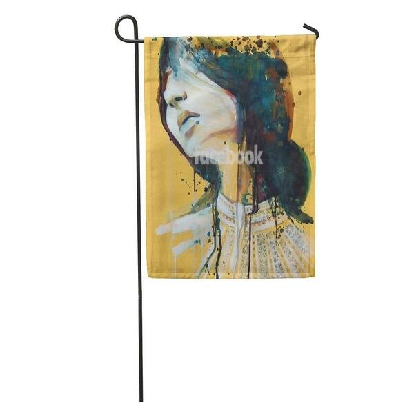 Shop Modern Watercolor Portrait Of Beautiful Girl Self Made Painting Creative Garden Flag Decorative Flag House Banner 12x18 Overstock 31362633,Large Round Oak Dining Table Seats 8