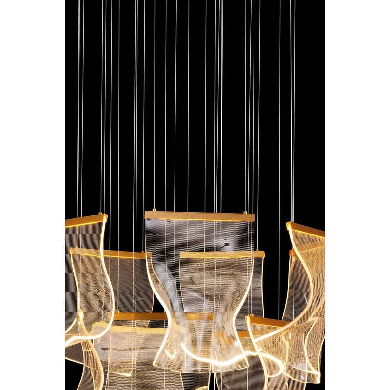 Luxury Acrylic Chandelier 31.5" Wide 16 lights LED Multi Light