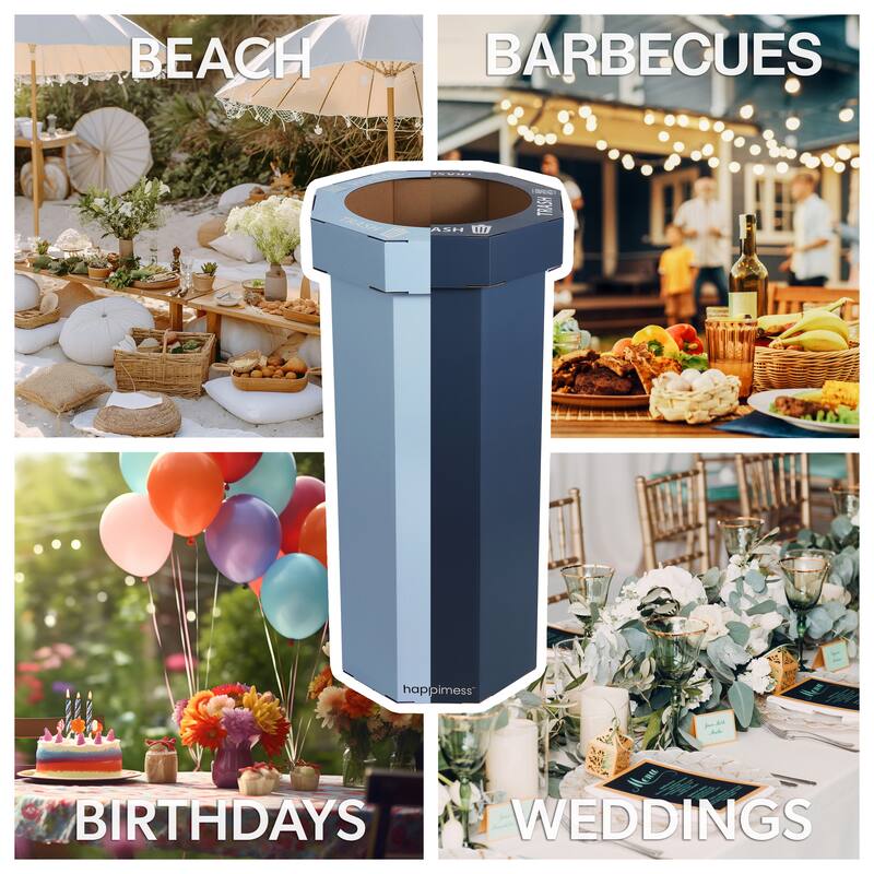 25-Gallon Disposable Cardboard Event Trash Can and Recycling Bin (Set of 2)