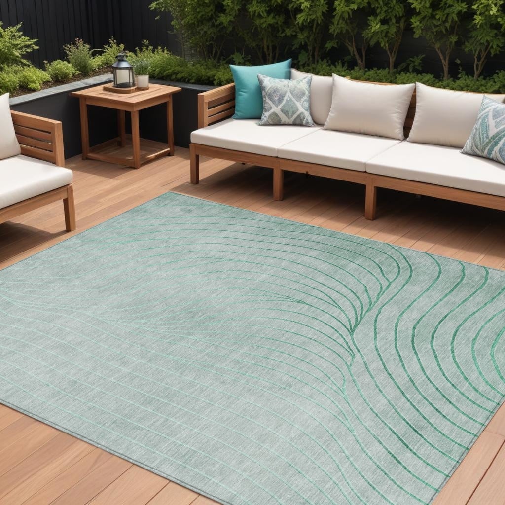 HomeRoots Abstract Transitional Rectangle Outdoor Rug