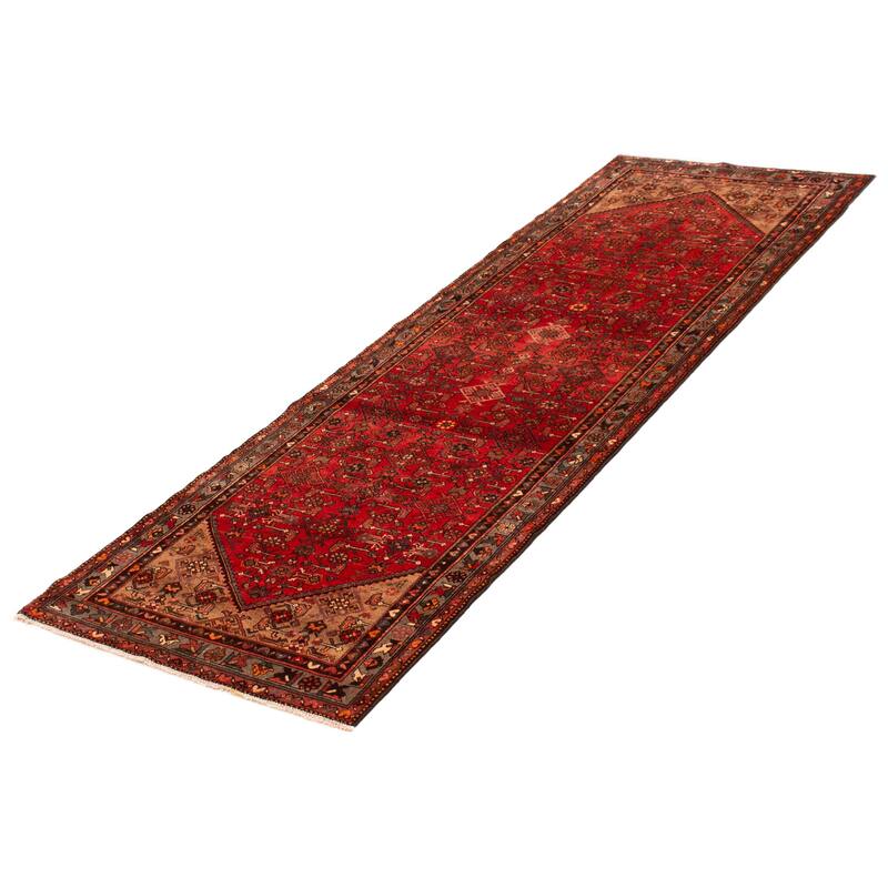 ECARPETGALLERY Hand-knotted Andelz Red Wool Rug - 3'5 x 10'3