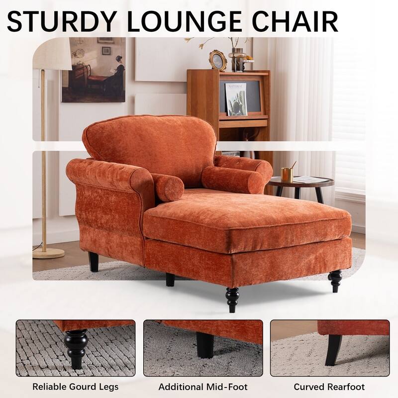 43.3" Chenille Upholstered Sofa Lounge Chair