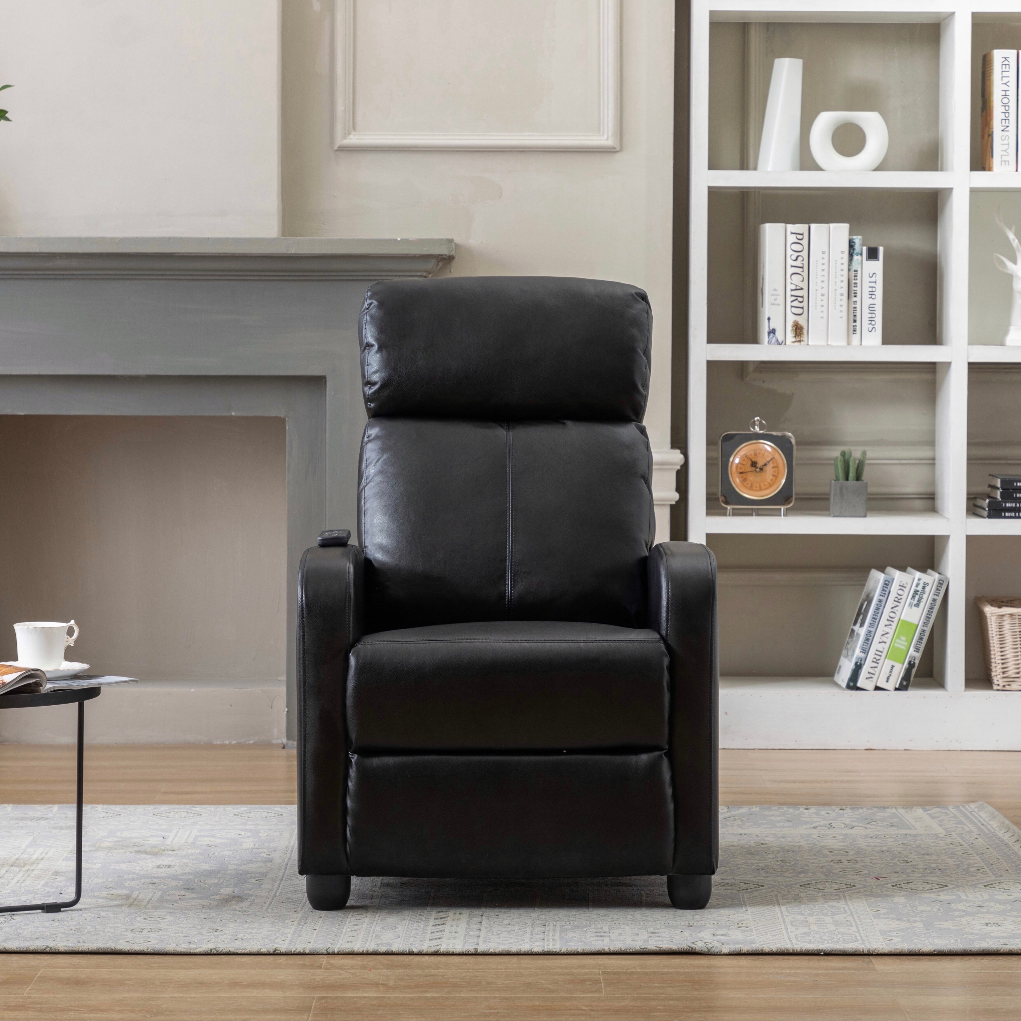 Compact leather recliner discount chair