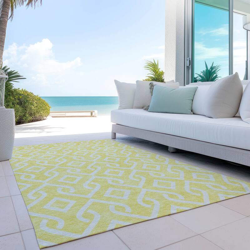 Machine Washable Indoor/ Outdoor Chantille Trellis Rug