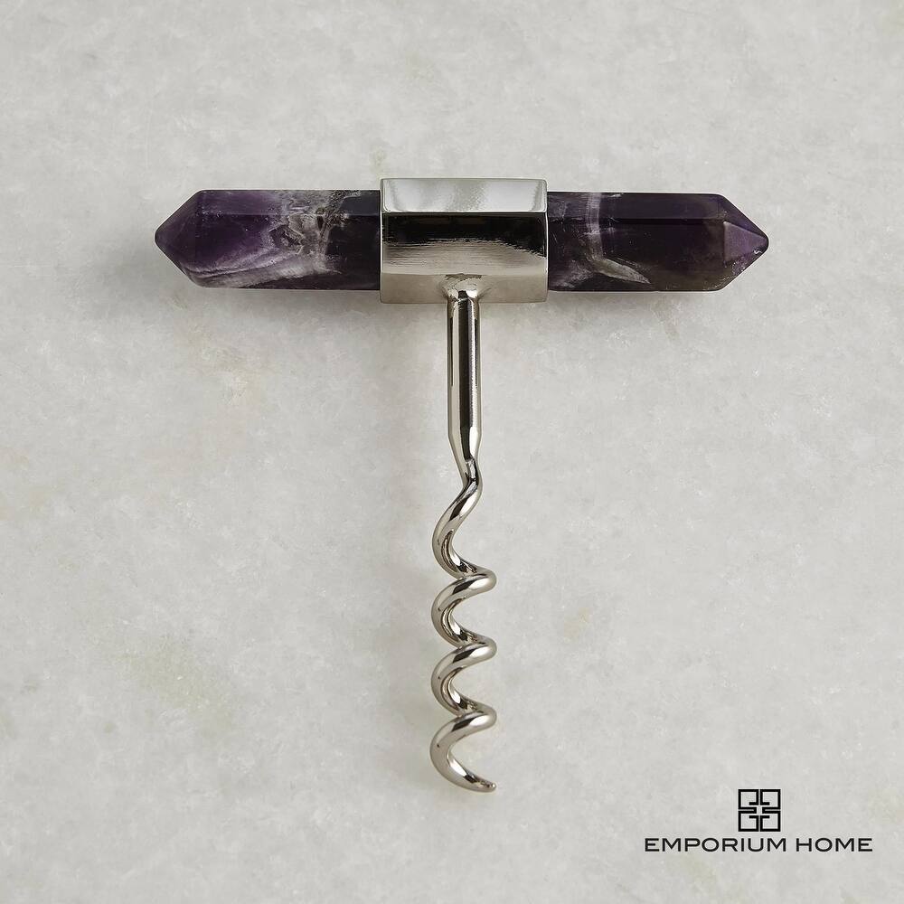 Emporium Home Amethyst Cork Screw - 4"L x 3.5"W x 0.5"H