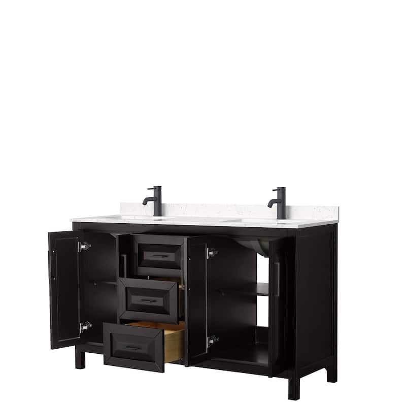 Daria 60 Inch Double Vanity, Cultured Marble Top