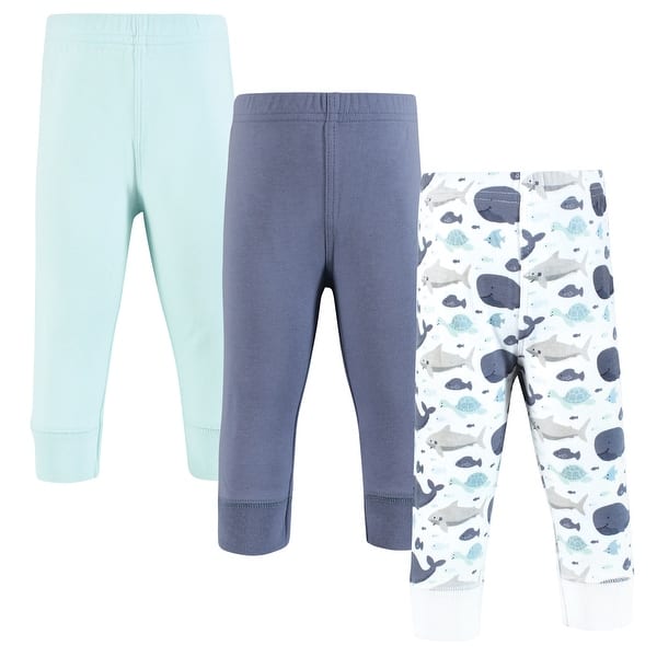 slide 1 of 1, Hudson Baby Infant Boy Cotton Pants and Leggings, Sea Friends 0-3 Months - Sea Friends