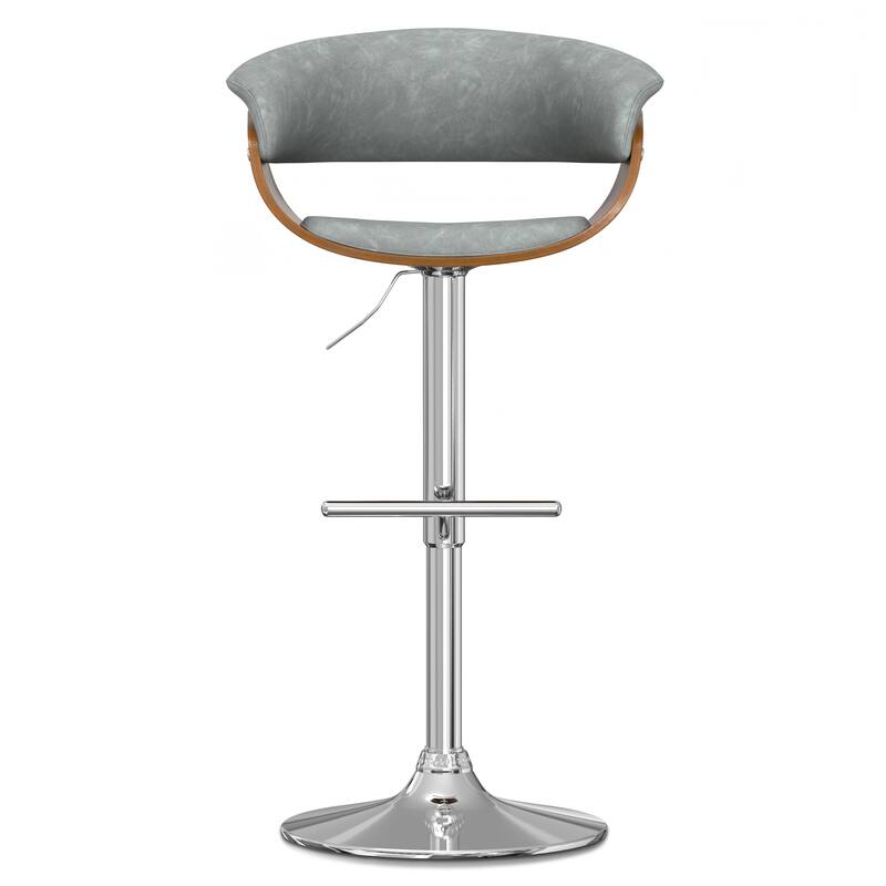 WYNDENHALL Caylor Mid Century Modern Adjustable Swivel Bar Stool - 18.5" D x 23.8" W x 35.75-44"H