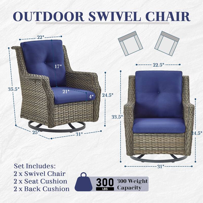 Gymojoy 4-Piece Patio Outdoor Bistro Rocking Chair Set - Grey