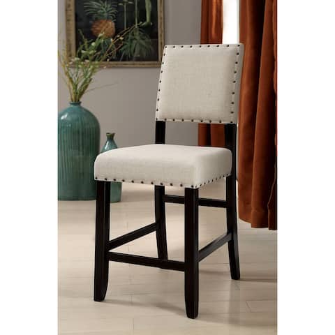 Sania II Rustic Counter Height Chair, Black Finish, Set Of 2 - 42.75 H x 19 W x 22.5 L Inches