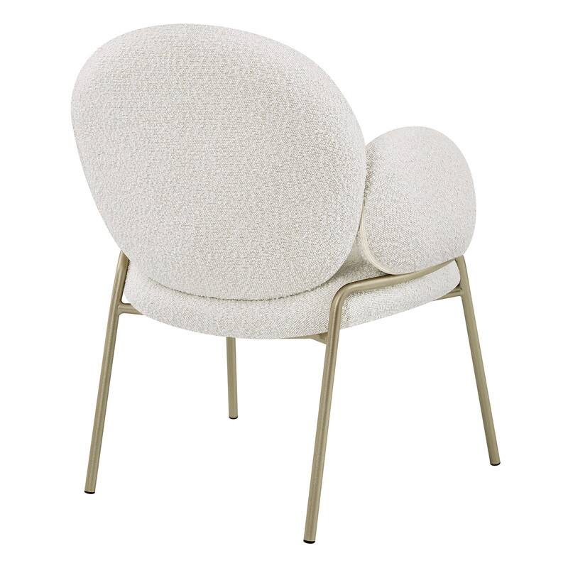Spruce & Spring Modern Light-Luxury Cloud-Shaped Teddy Dining Chair with Arms