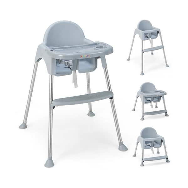 slide 2 of 2, 4-in-1 Convertible Baby High Chair with Removable Double Tray - 26" x 23.5" x 33.5" (L x W x H)