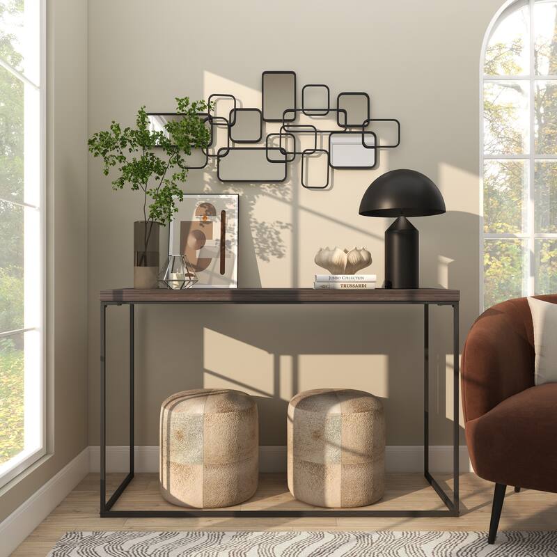 CosmoLiving by Cosmopolitan Artistic Black Metal Geometric Wall Mirror