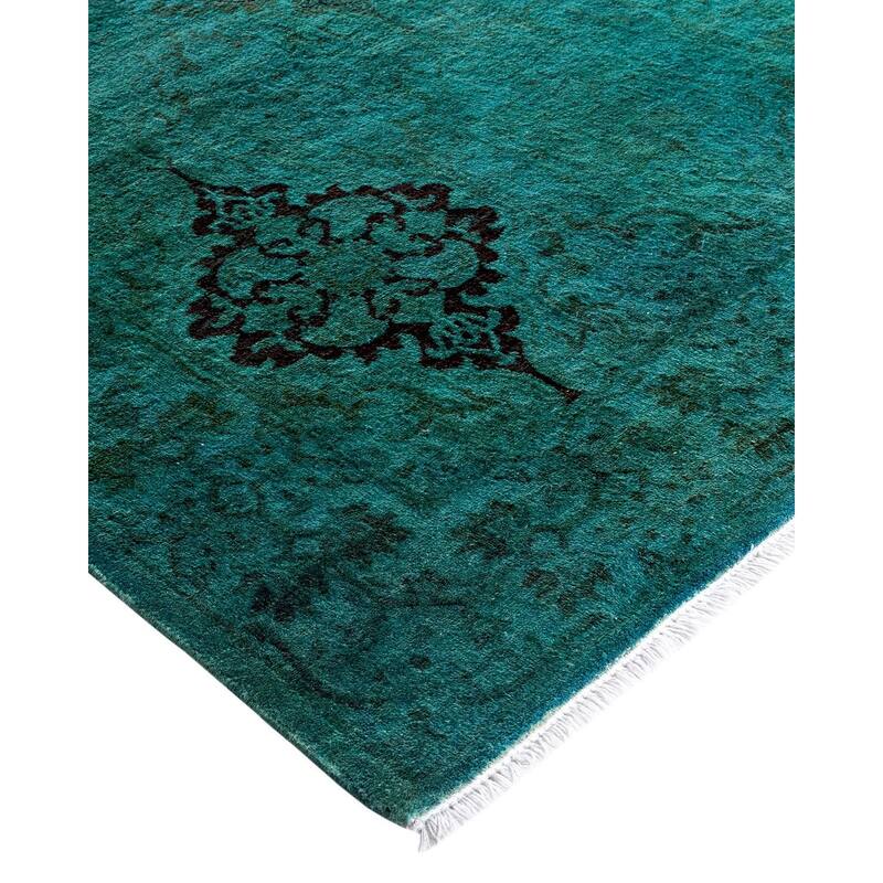Contemporary Overdyed Wool Hand Knotted Runner - 2' 6" x 13' 10"