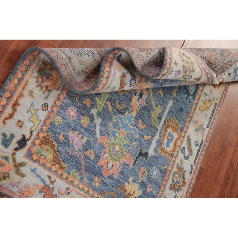 Floral Oushak Oriental Rug Handmade Traditional Wool Carpet - 4'0"x 5'10"