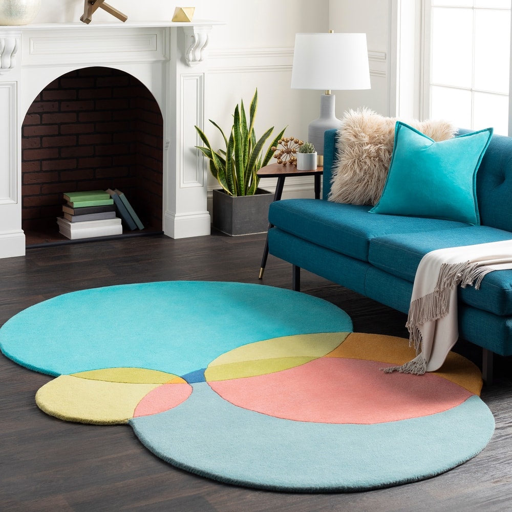 Livabliss Martela Handmade Mod Geometric Wool Area Rug