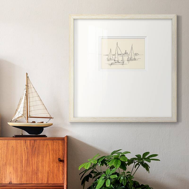 Coastal Contour Sketch IIPremium Framed Print