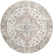 preview thumbnail 64 of 88, Nourison Astra Machine Washable Distressed Area Rug 5'3" Round - Silver/Gray