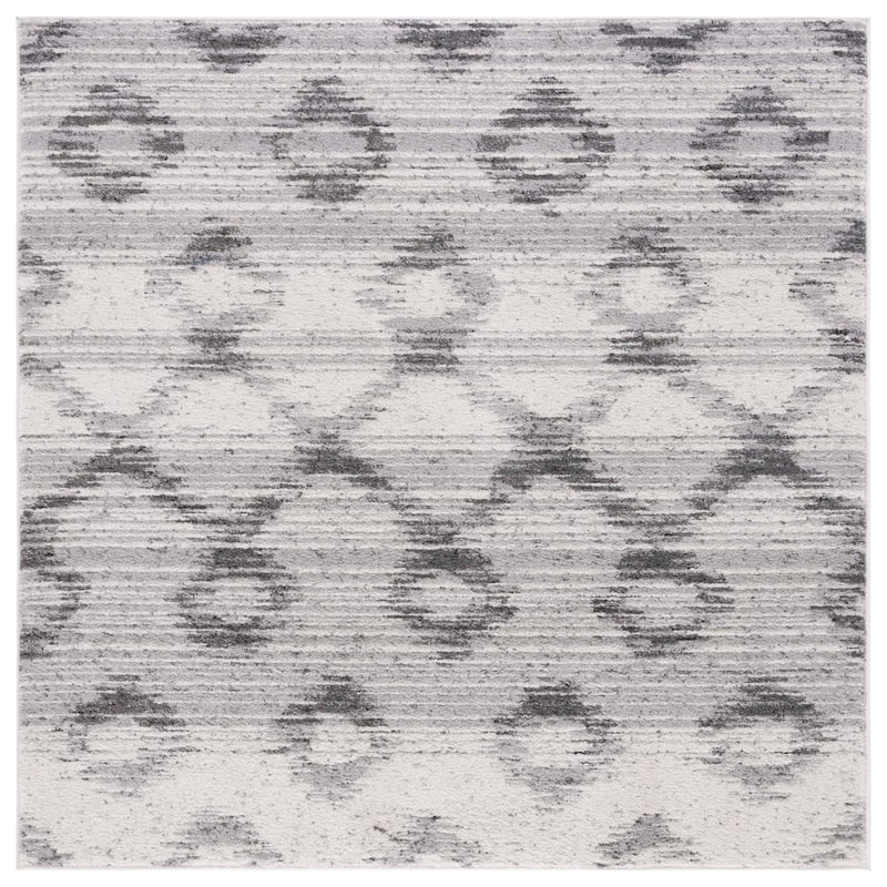 SAFAVIEH Adirondack Jeong Vintage Boho Oriental Rug - 6' Square - Silver/Charcoal