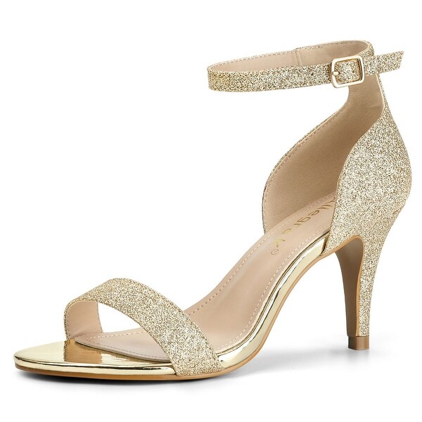 glitter strap heels