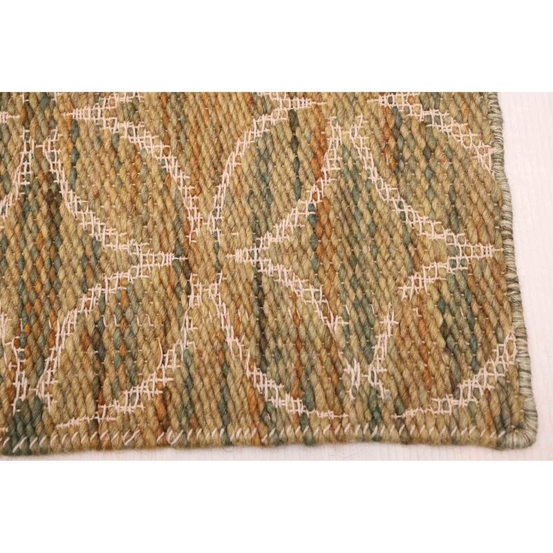 ECARPETGALLERY Braid weave Sienna Olive Wool Rug - 5'0 x 7'7