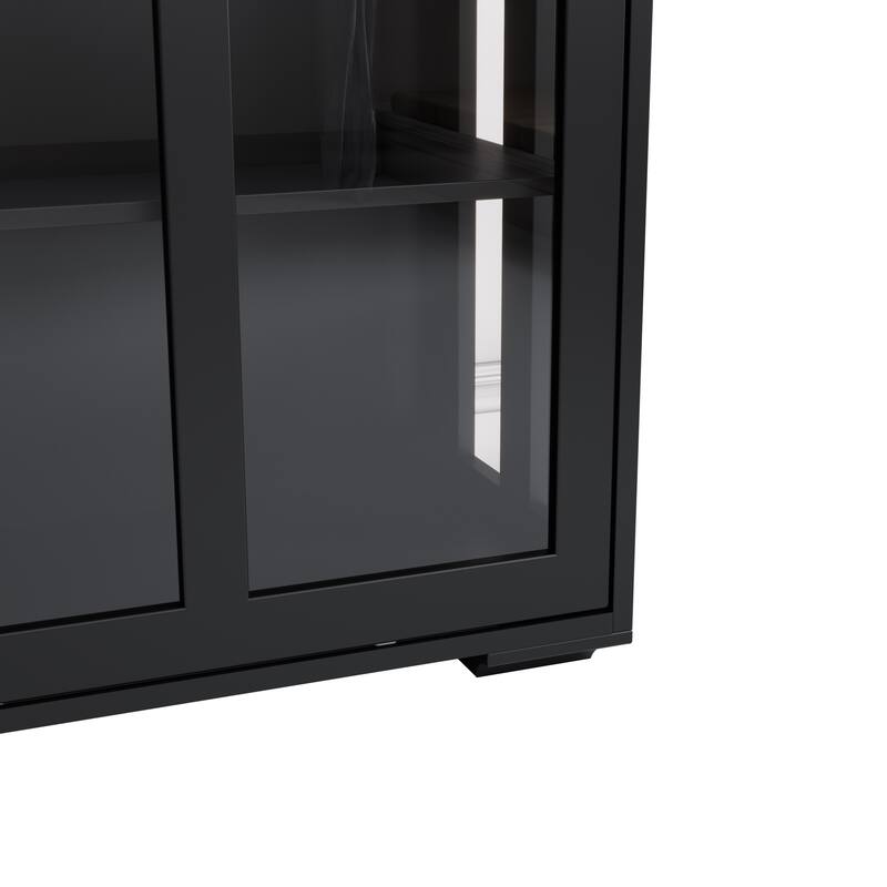 Kitchen Storage Stand Cupboard With Glass Door