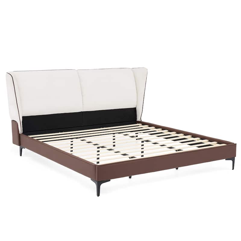 Christopher Knight Home - Nimbus Modern Upholstered Platform Bed with Wingback Headboard