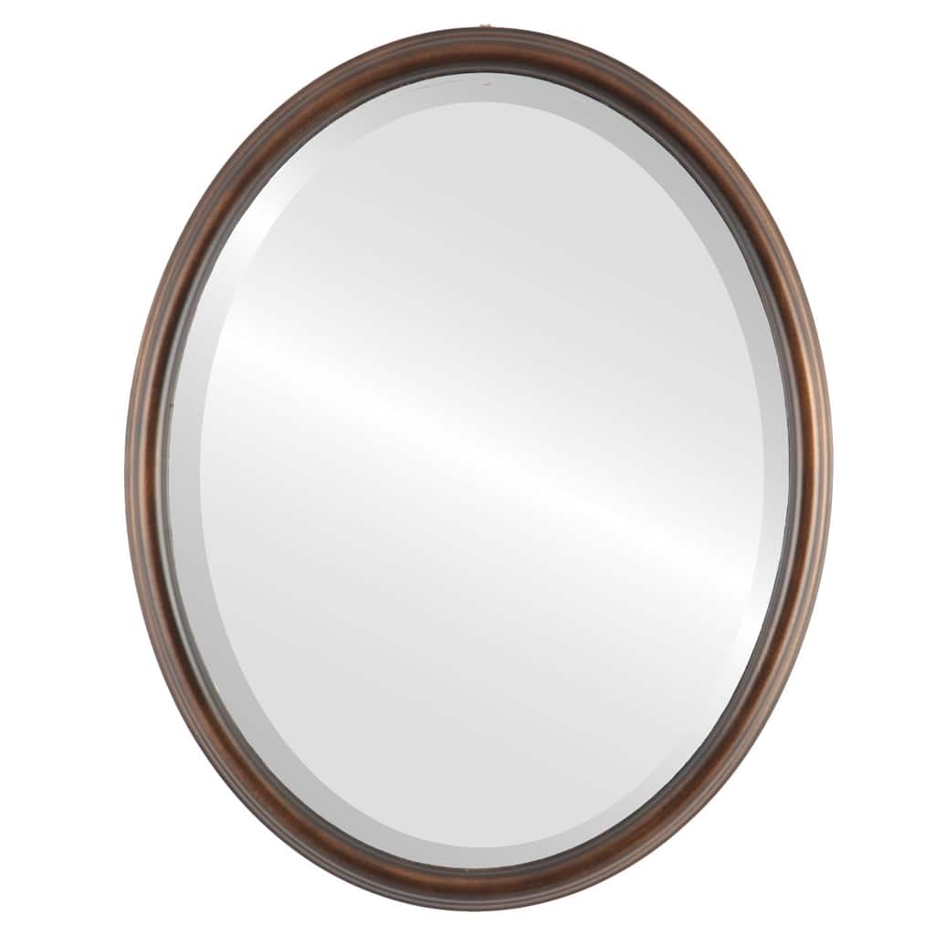 Hamilton Framed Oval Mirror in Rubbed Bronze Lip