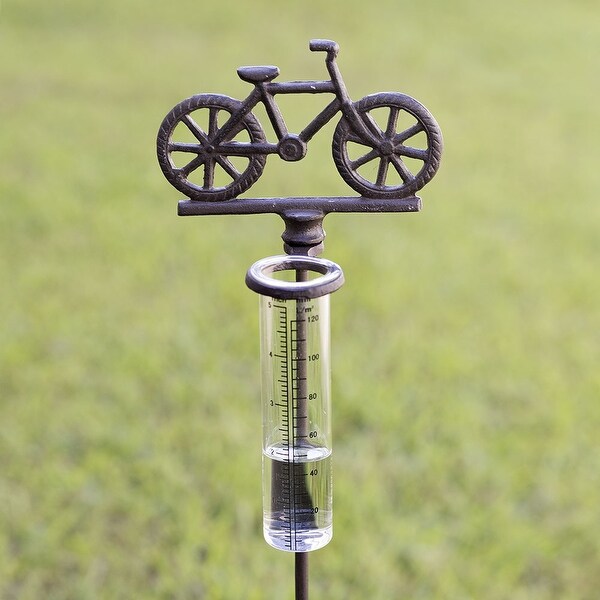 Bicycle Rain Gauge Garden Stake