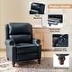 preview thumbnail 6 of 10, HULALA HOME Gabriela Mid-Century Modern Genuine Leather Recliner with Tapered Block Solid Wood Feet