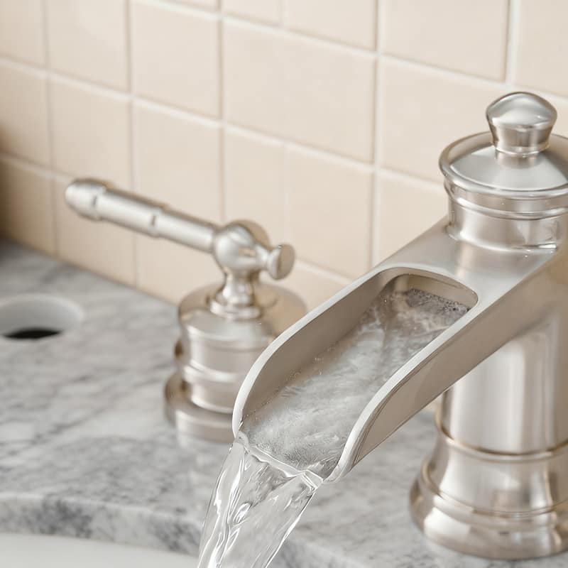 Topcraft Two Handle Waterfall Bathroom Faucet with Pop-Up Drainer