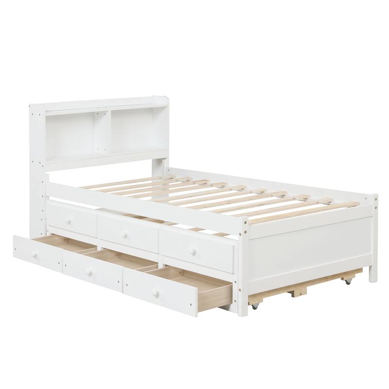 Twin Bed with Twin Trundle,Drawers